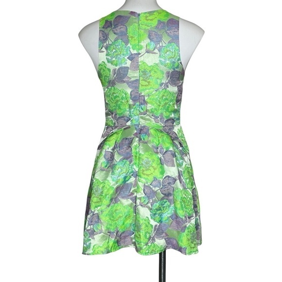 Topshop green fit and flare dress sleeveless 6 - Picture 3 of 7
